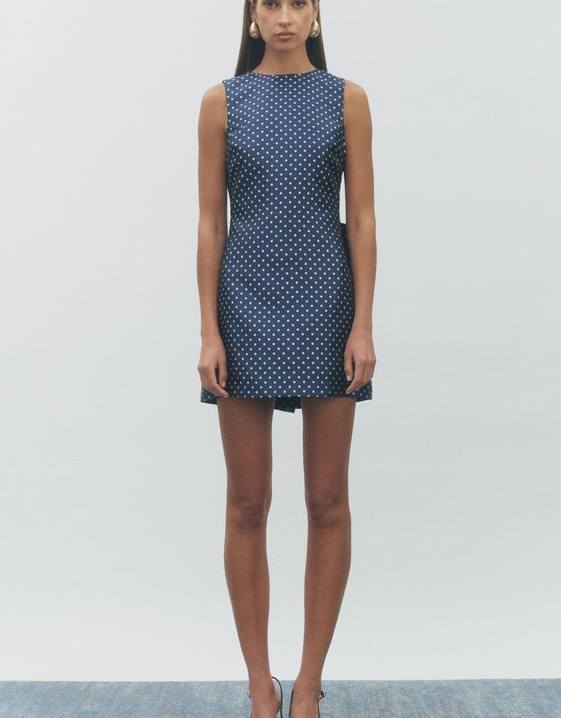Maude Club Miranda Polka Dot Bow Back Mini Dress