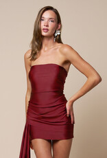 Sydney Strapless Ruched Side Drape Mini Dress