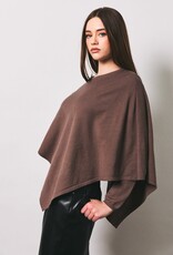 Asymmetrical Cape Overlay Long Sleeve Knit Sweater