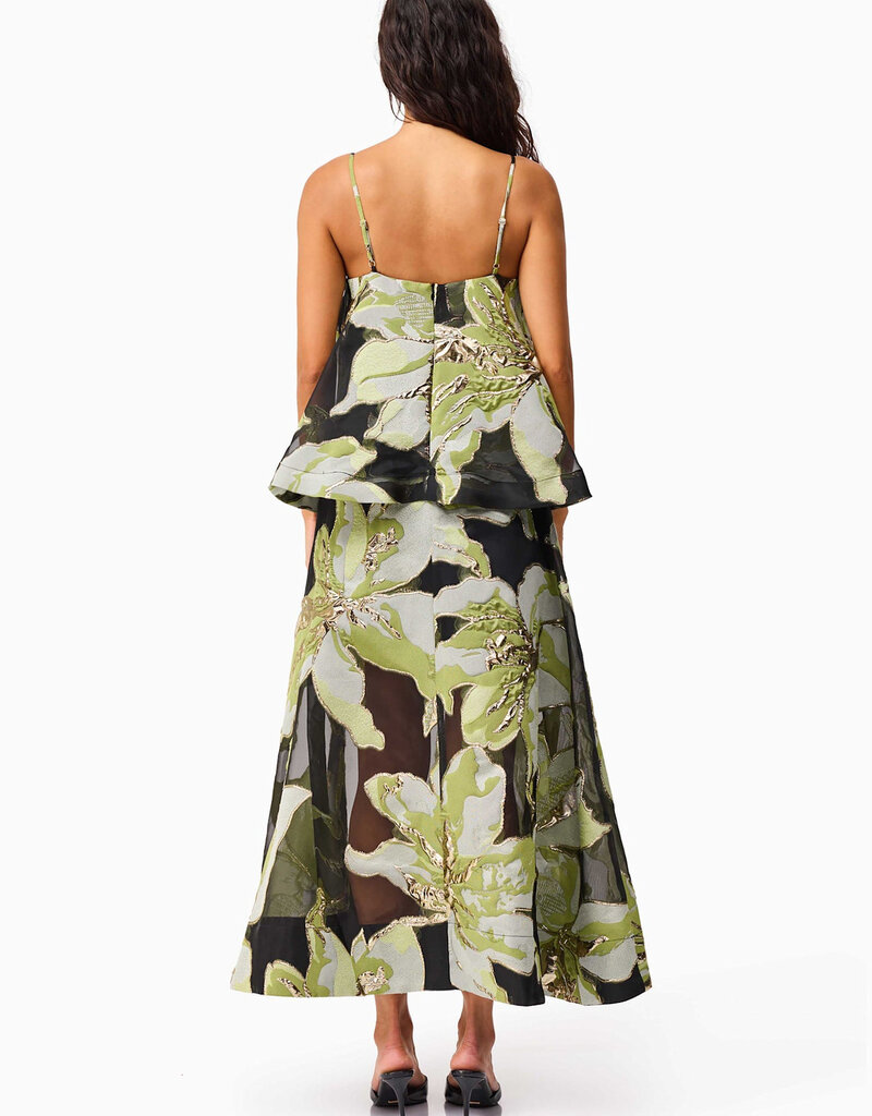 Elliatt Elysia Floral Jacquard Tiered Maxi Dress Gown
