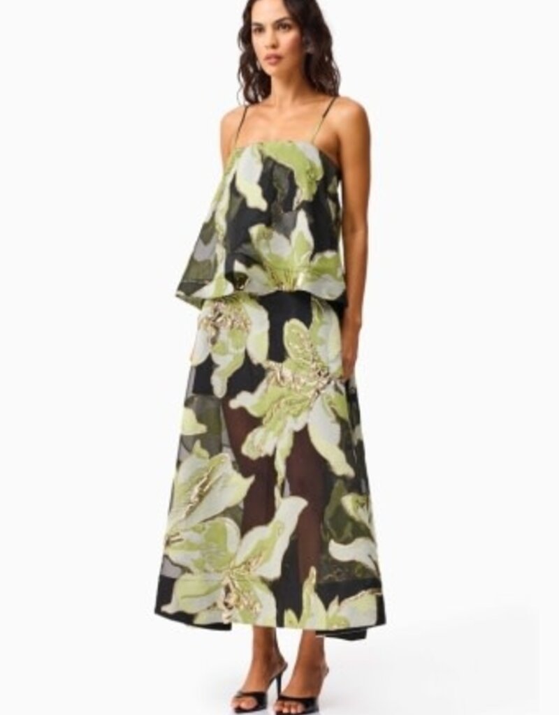 Elliatt Elysia Floral Jacquard Tiered Maxi Dress Gown