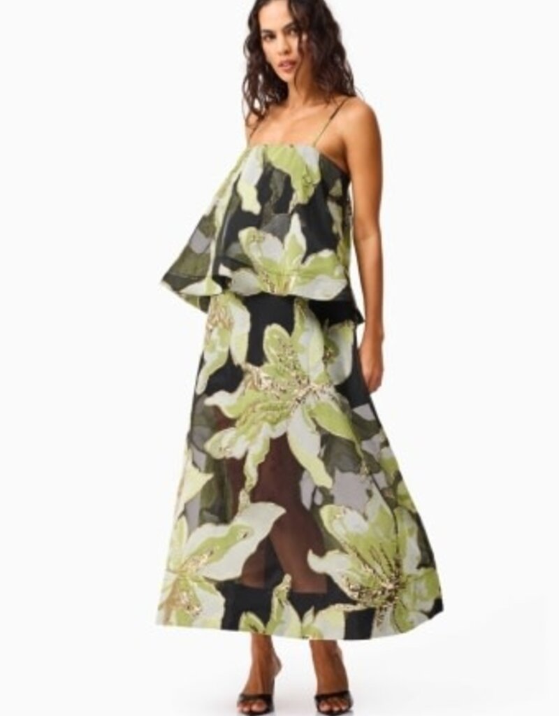 Elliatt Elysia Floral Jacquard Tiered Maxi Dress Gown