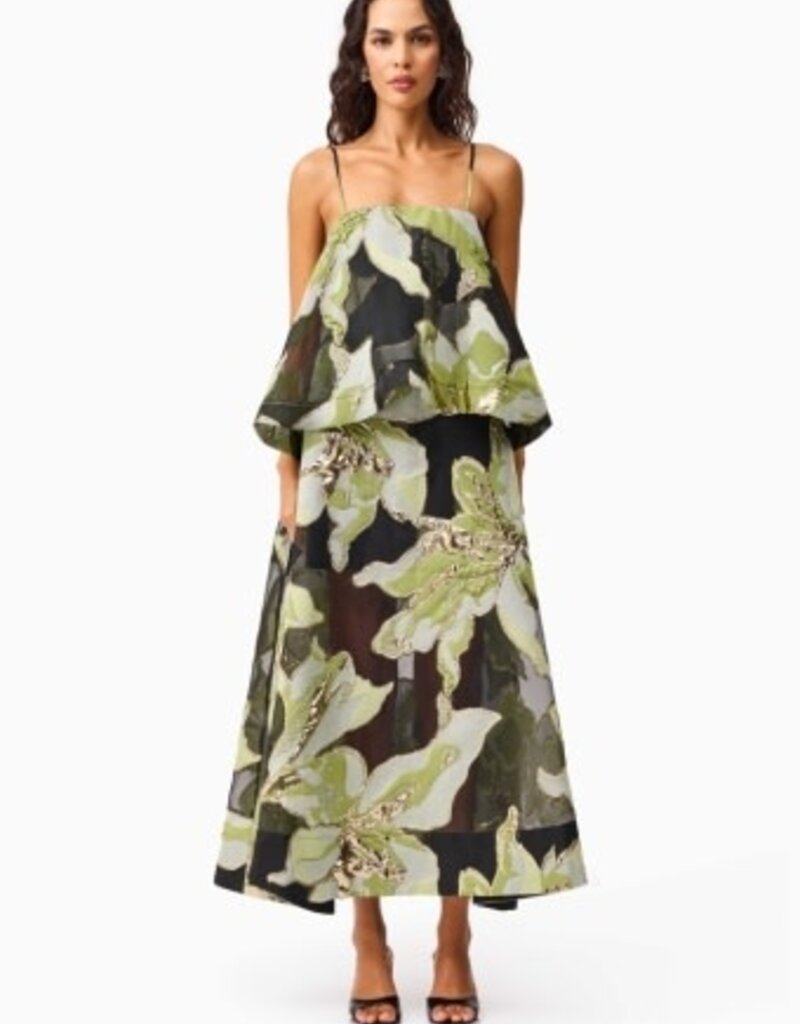 Elliatt Elysia Floral Jacquard Tiered Maxi Dress Gown