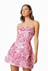 Elliatt Roseate 3D Floral Lace Strapless Mini Dress