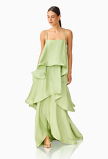 Elliatt Tilly Tiered Textured Satin Maxi Dress