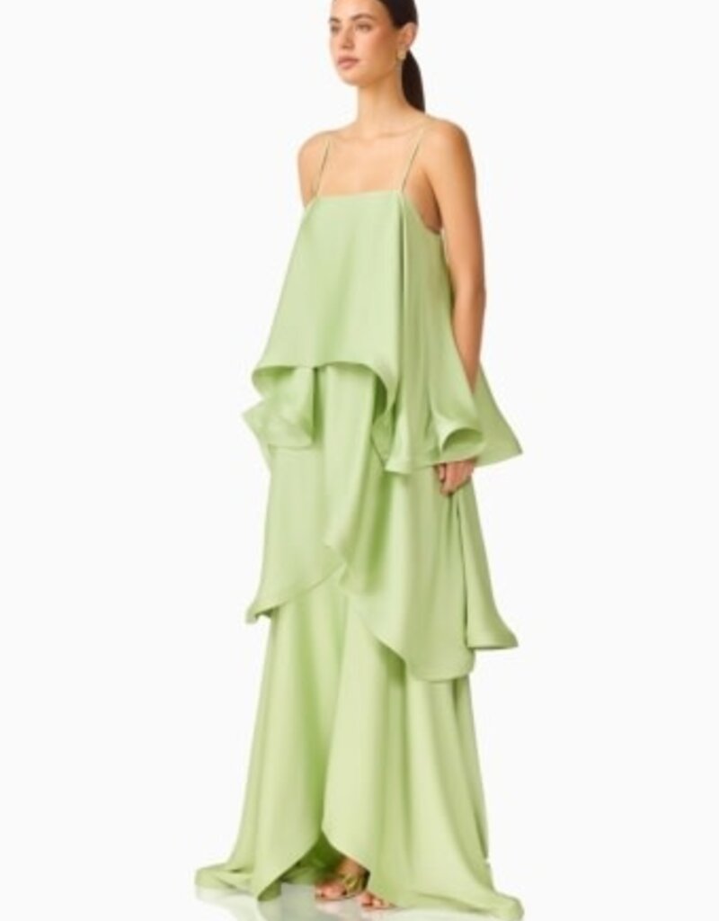 Elliatt Tilly Tiered Textured Satin Maxi Dress