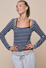 Stripe Long Sleeve Layered Top