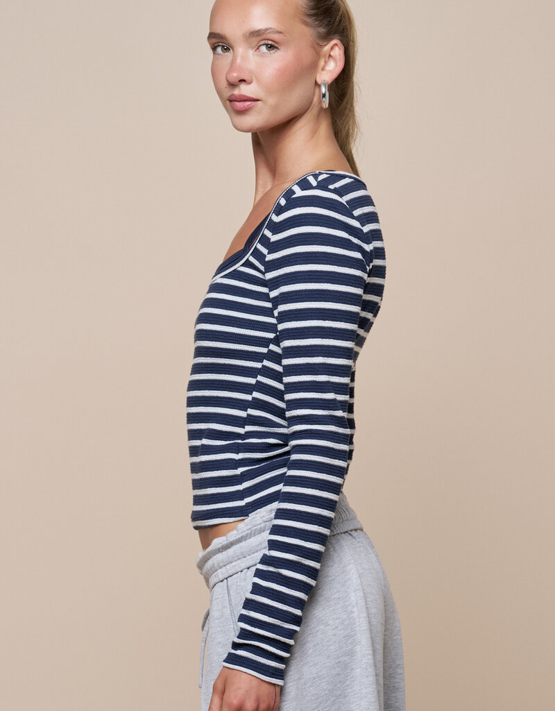 Stripe Long Sleeve Layered Top