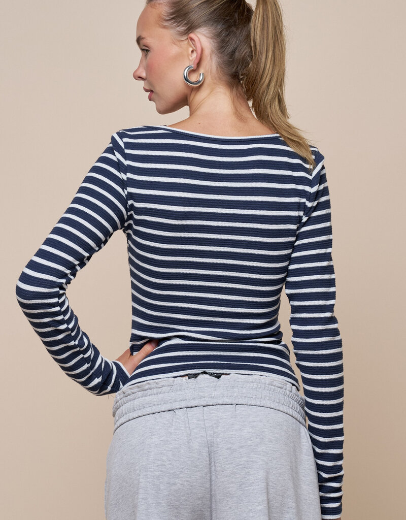 Stripe Long Sleeve Layered Top