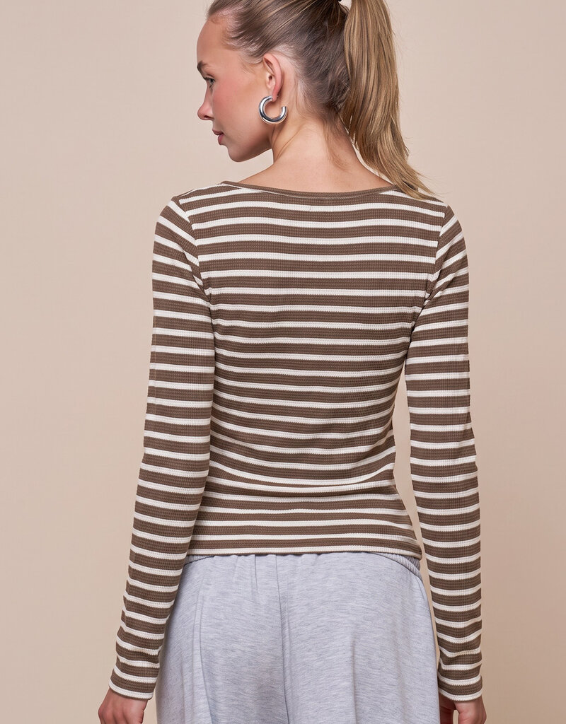 Stripe Long Sleeve Layered Top