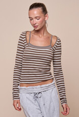 Stripe Long Sleeve Layered Top