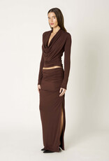 Rosalind Draped Cowl Long Sleeve Top