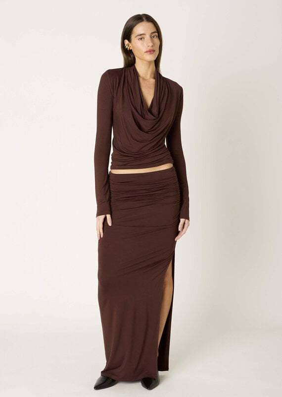 Rosalind Draped Cowl Long Sleeve Top