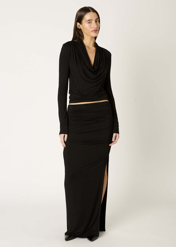 Rosalind Draped Cowl Long Sleeve Top