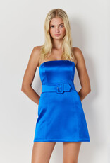 Amanda Uprichard Fae Strapless Belted Romper Mini Dress