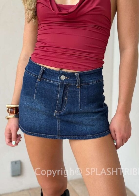 Dark Denim Micro Mini Skort