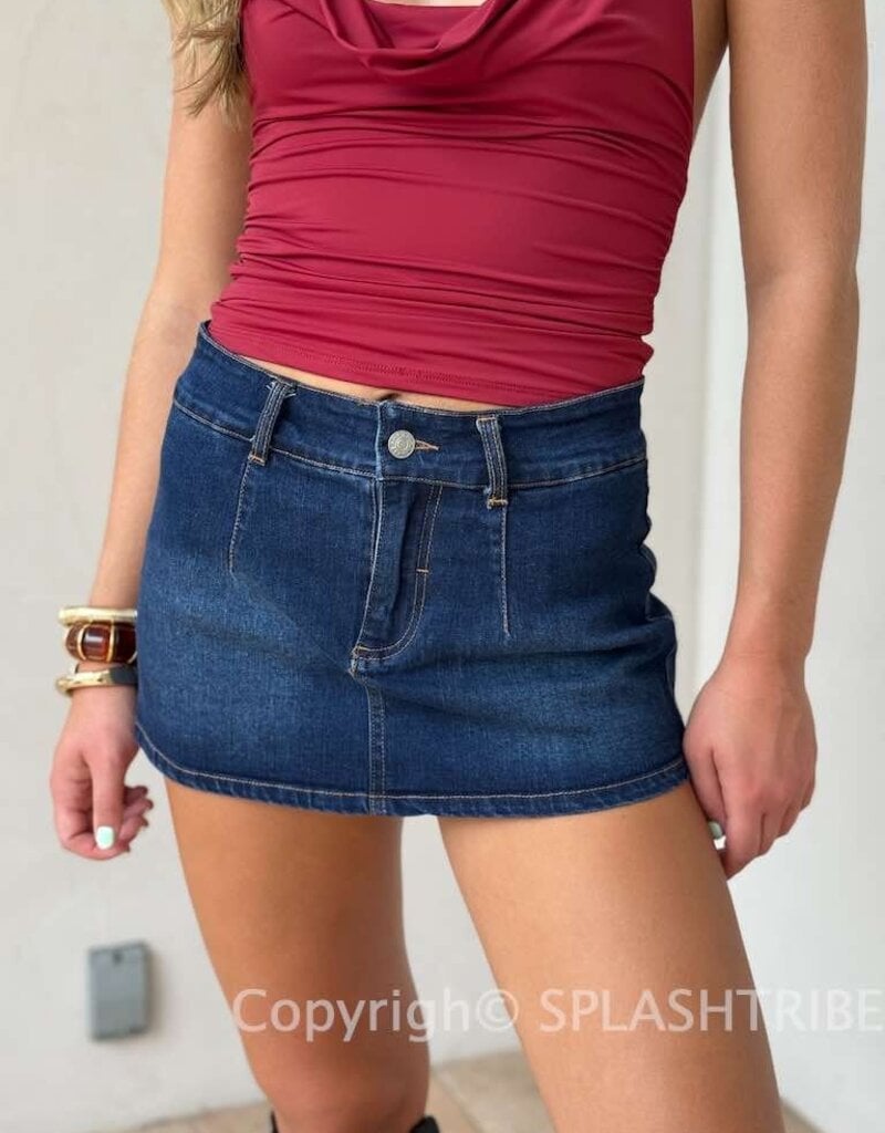 Dark Denim Micro Mini Skort