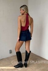 Dark Denim Micro Mini Skort