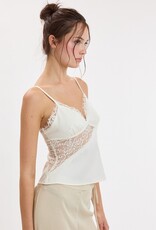 Devon Satin Lace Trim Cami Top