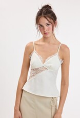 Devon Satin Lace Trim Cami Top
