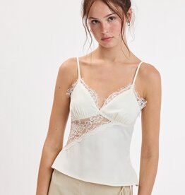 Devon Satin Lace Trim Cami Top