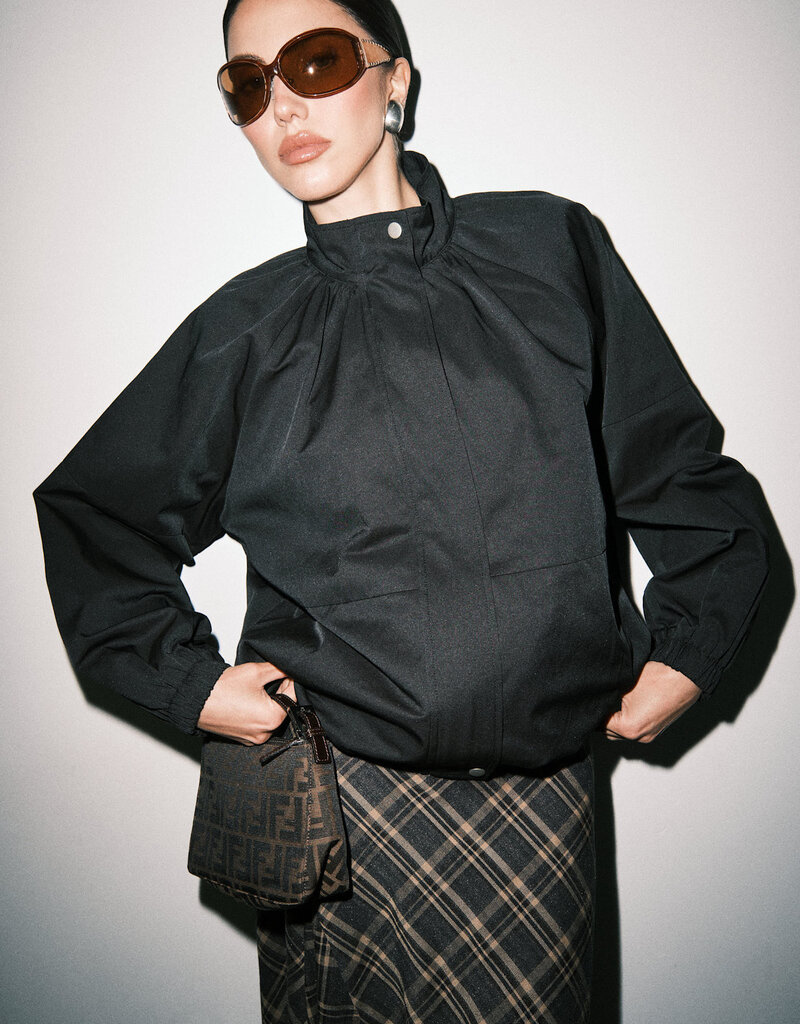 Corbett Mock Neck Zip Up Jacket