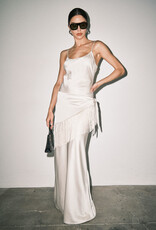 Fringe Scarf Maxi Slip Dress