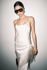 Fringe Scarf Maxi Slip Dress