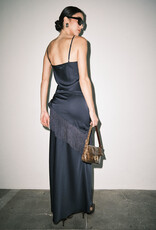 Fringe Scarf Maxi Slip Dress
