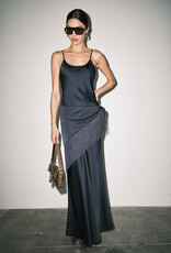 Fringe Scarf Maxi Slip Dress