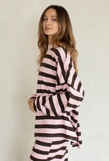 Mock Neck Striped Oversized Long Sleeve Top