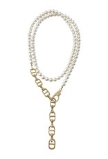 Bennett Pearl Horse Bit Chain Lariat Necklace