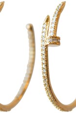 Emma Nail CZ Hoop Earrings