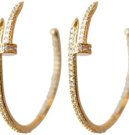 Emma Nail CZ Hoop Earrings