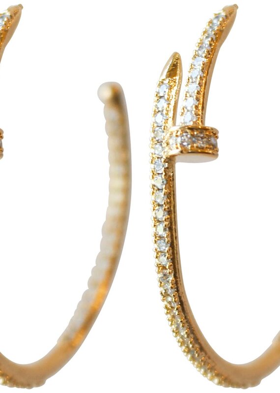 Emma Nail CZ Hoop Earrings