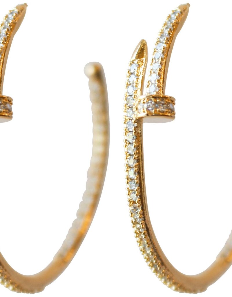 Emma Nail CZ Hoop Earrings