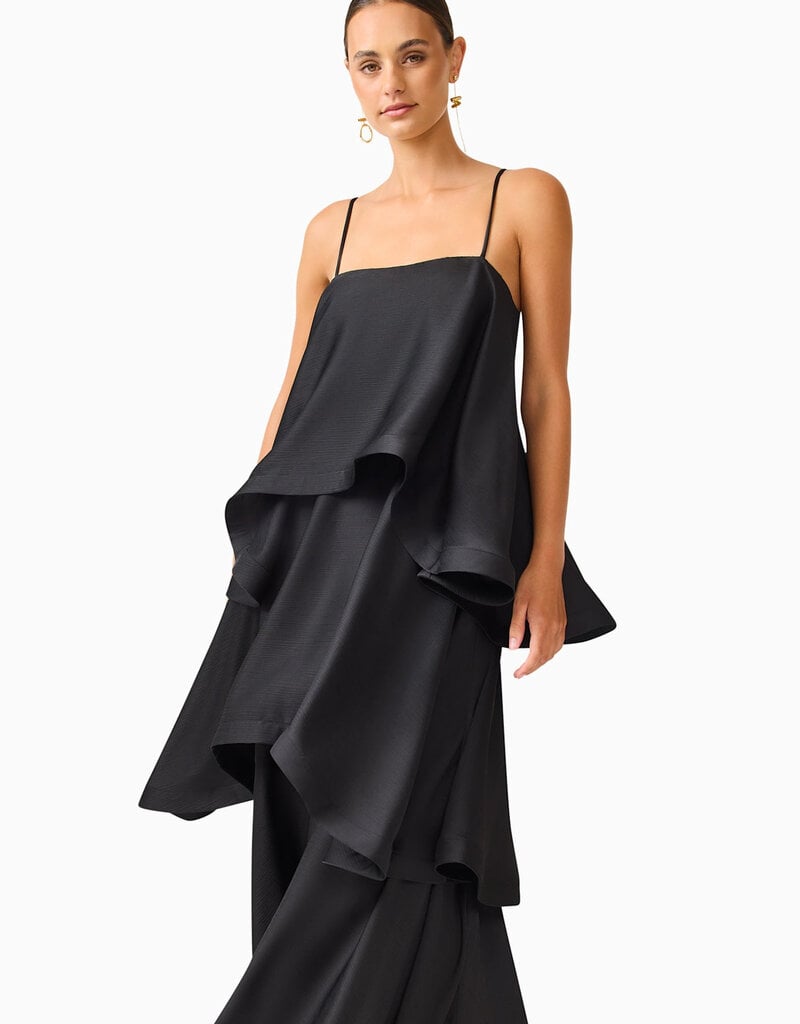 Elliatt Tilly Tiered Textured Satin Maxi Dress