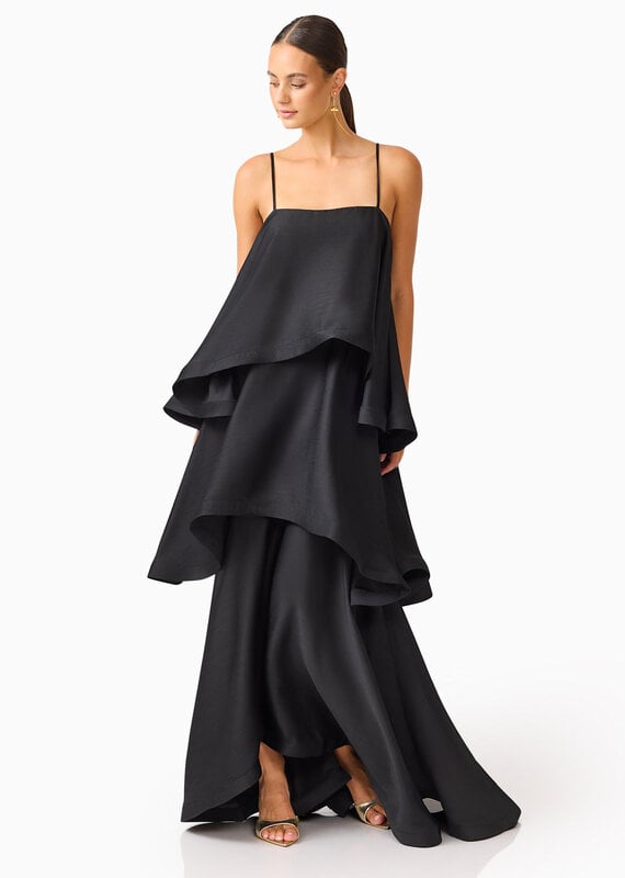 Elliatt Tilly Tiered Textured Satin Maxi Dress