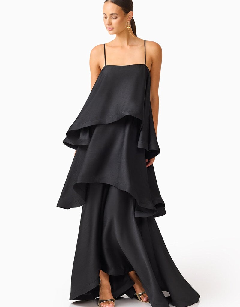 Elliatt Tilly Tiered Textured Satin Maxi Dress