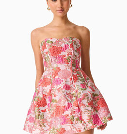 Elliatt Floralie Jacquard Strapless Mini Dress