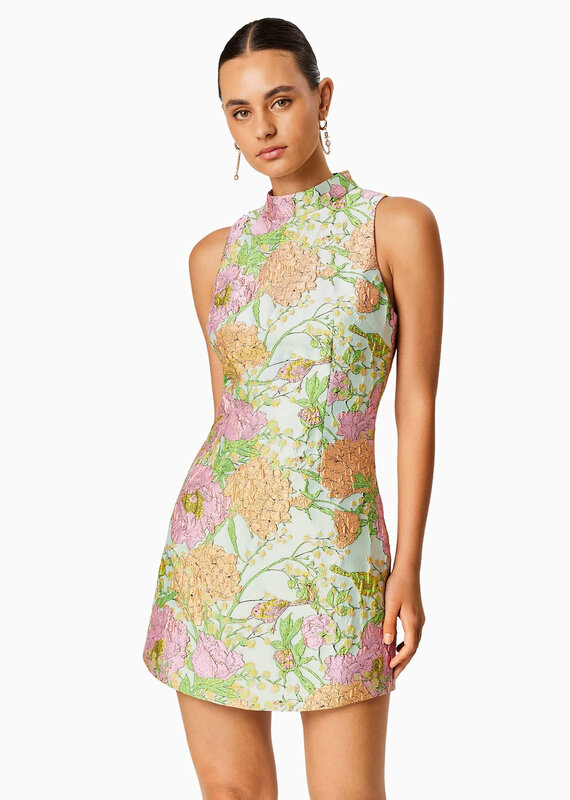 Elliatt Sunbeam Floral Jacquard Shift Mini Dress