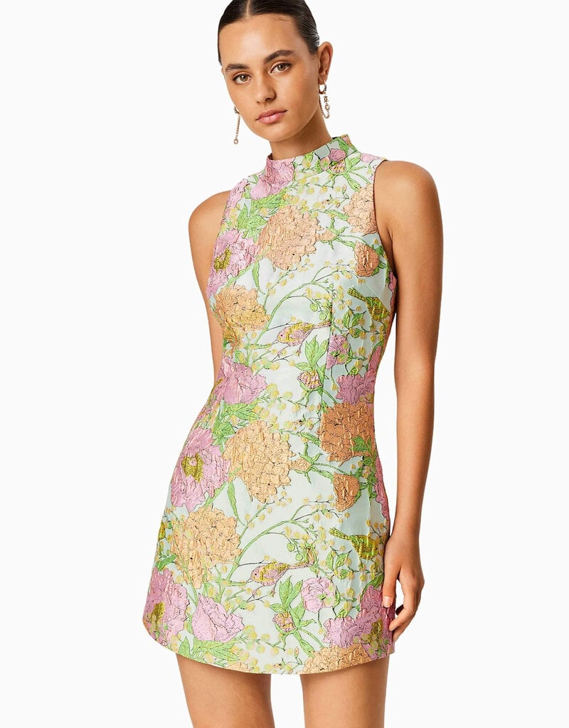 Elliatt Sunbeam Floral Jacquard Shift Mini Dress