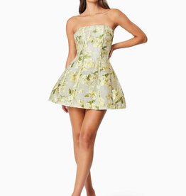 Elliatt Darner Floral Jacquard Strapless Mini Dress