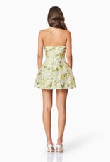 Elliatt Darner Floral Jacquard Strapless Mini Dress