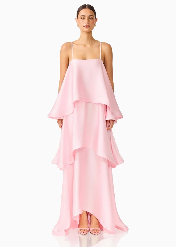 Elliatt Tilly Tiered Textured Satin Maxi Dress