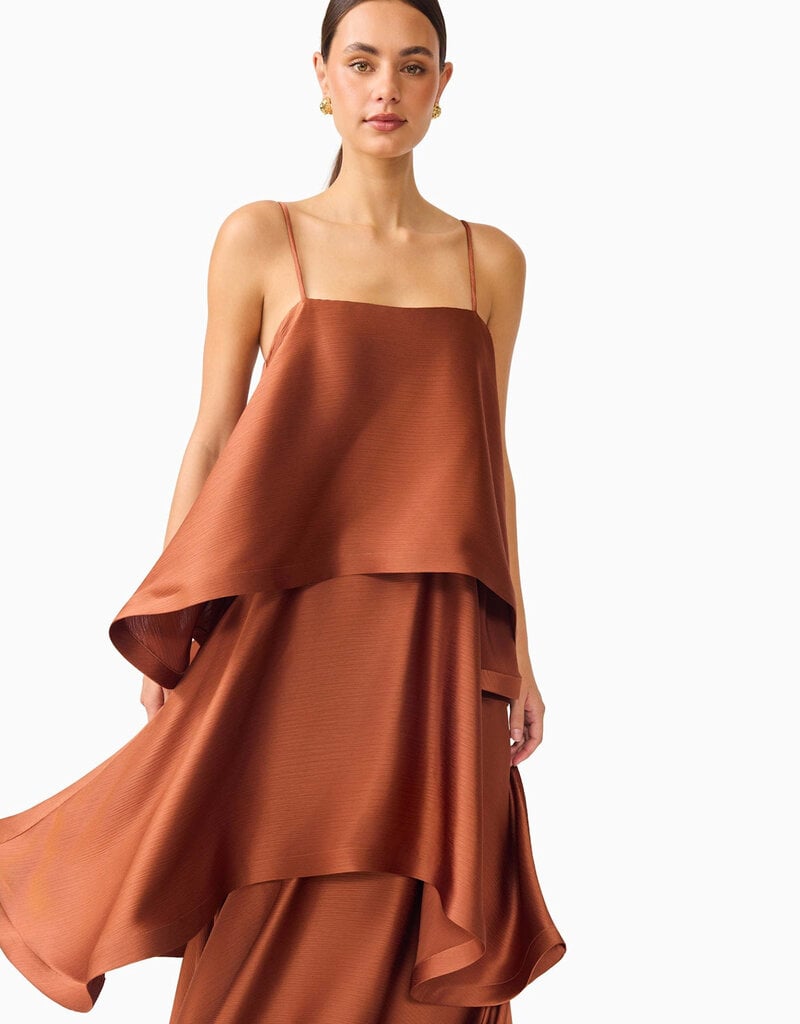 Elliatt Tilly Tiered Textured Satin Maxi Dress