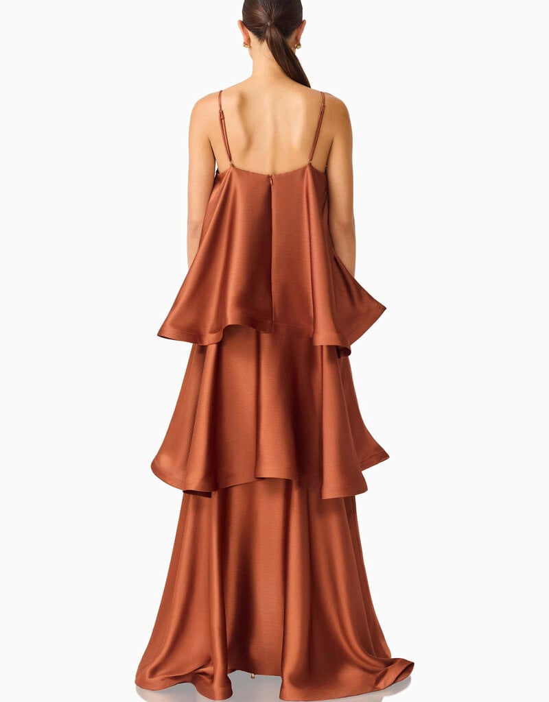Elliatt Tilly Tiered Textured Satin Maxi Dress