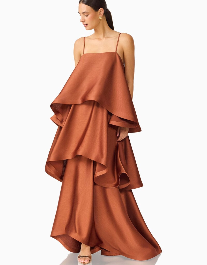 Elliatt Tilly Tiered Textured Satin Maxi Dress
