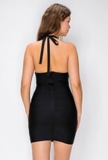 Makenna Bandage Halter Bodycon Mini Dress