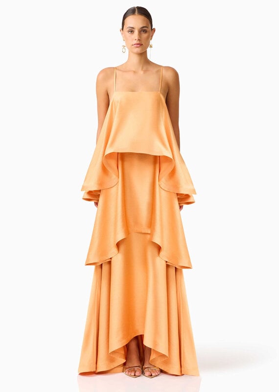 Elliatt Tilly Tiered Textured Satin Maxi Dress